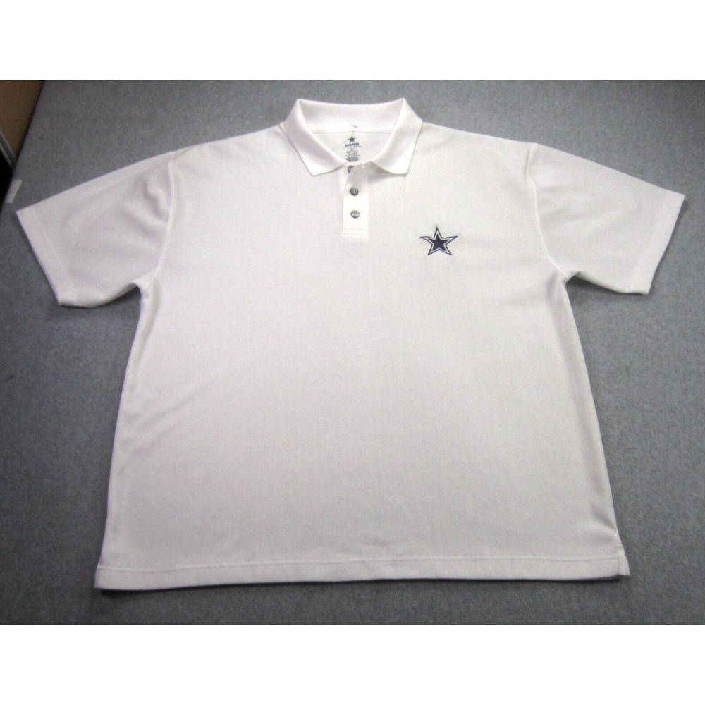 Dallas Cowboys Polo Shirt Mens XL White Authentic Apparel‎ Golf NFL Casual READ